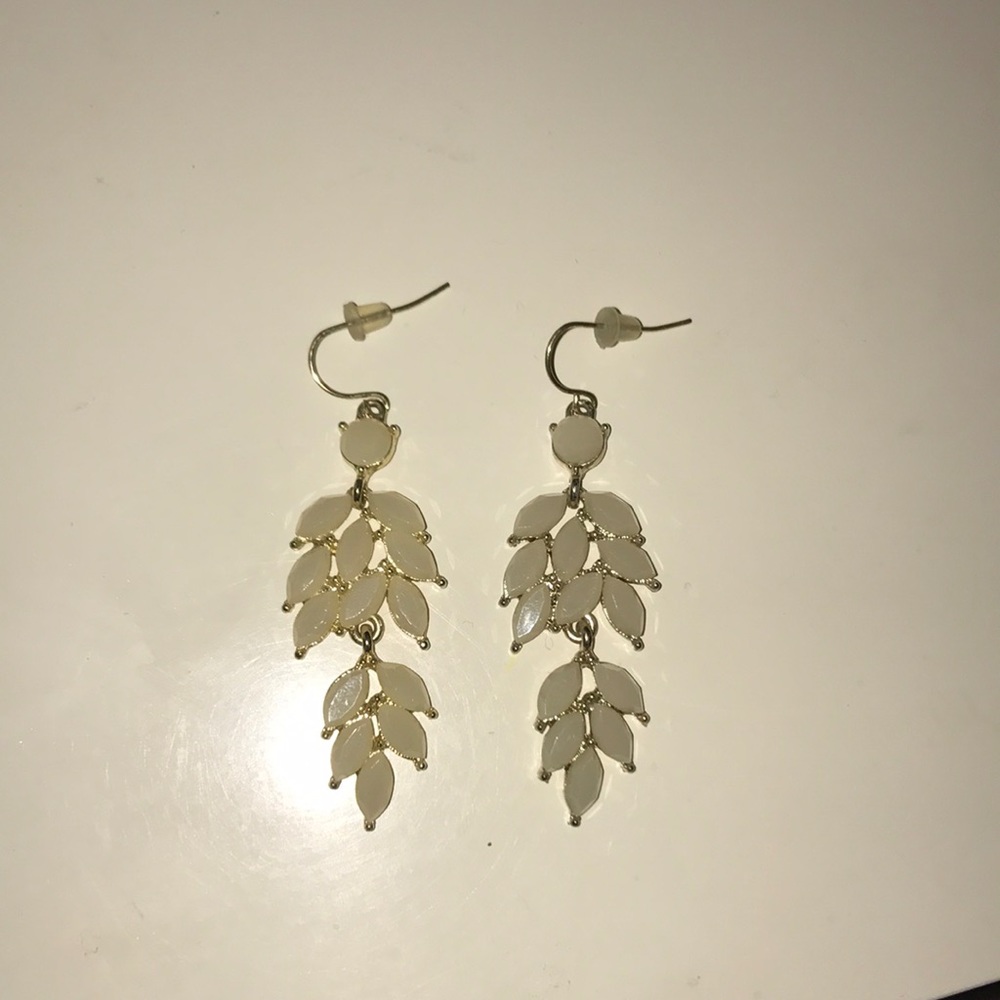 White Statement Earrings